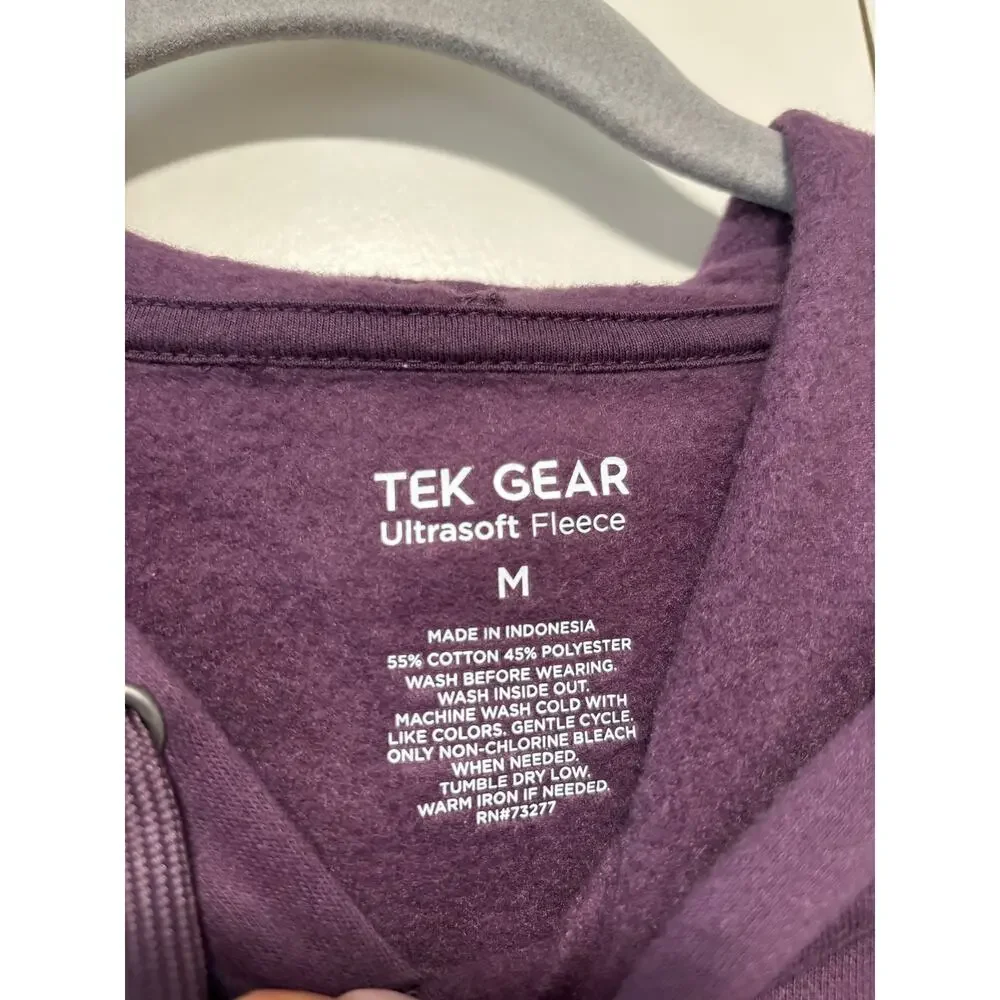 Tek Gear Ultrasoft Fleece Pullover Hoodie M Purple - Picture 3 of 7